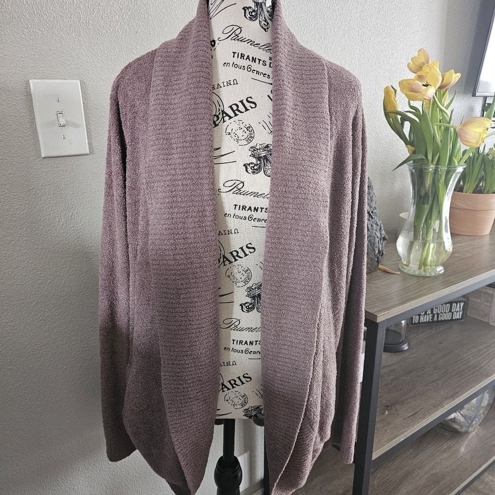 Barefoot Dream Cozychic Lite Circle Cardigan Sweater Deep Taupe Sz L/XL